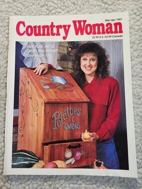 Country Woman Magazine Mar/Apr 1997 Vintage Home Cooking Folk Art Collectible